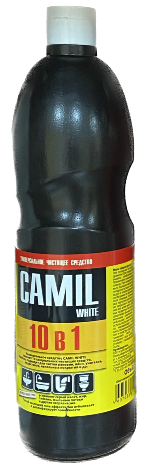 универсальное чистящее средство камил вайт 10в1 Универсальное чистящее средство "Camil white" 10в1. Производство бытовой химии в России (Колывань-Новосибирск).